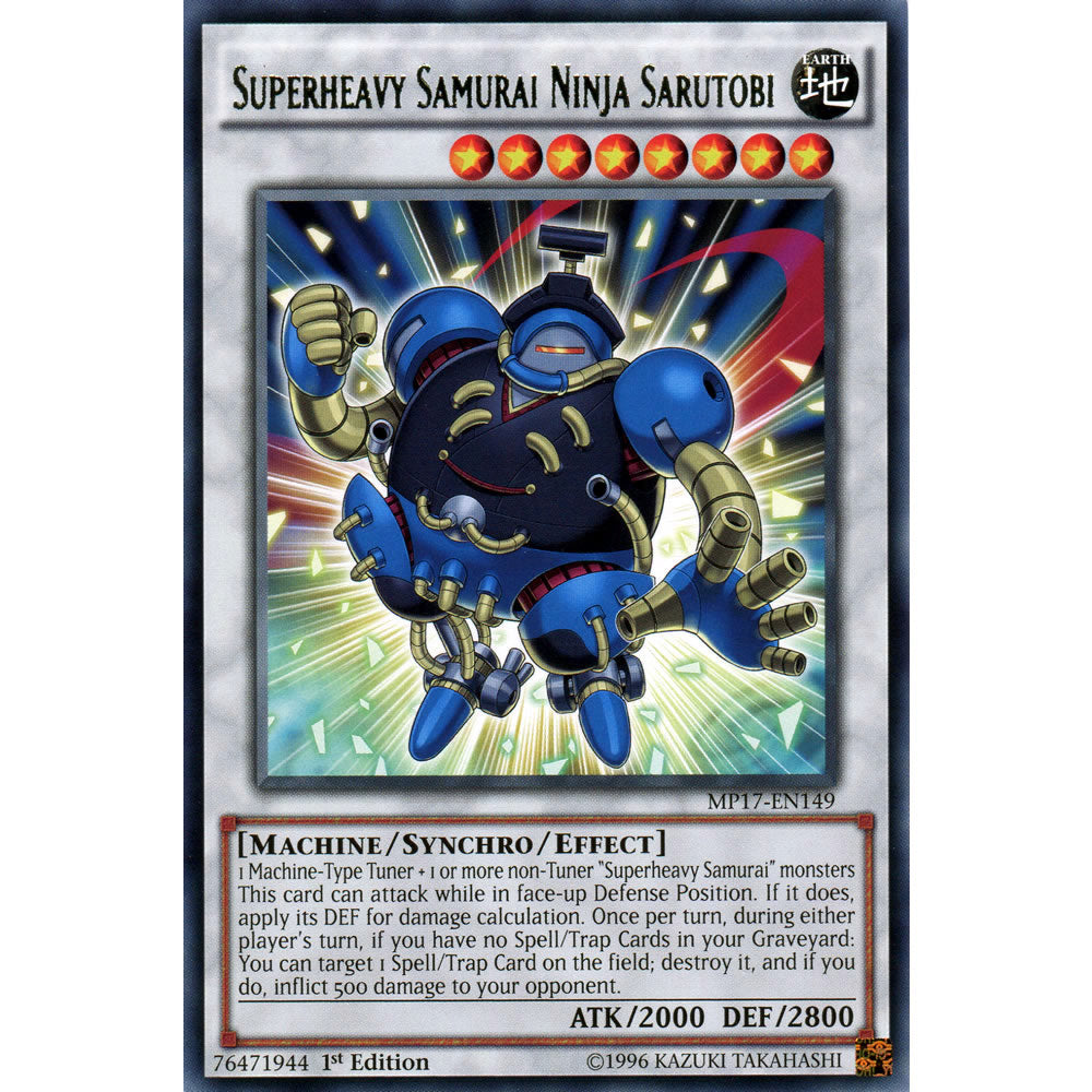 Superheavy Samurai Ninja Sarutobi MP17-EN149 Yu-Gi-Oh! Card from the Mega Tin 2017 Mega Pack Set