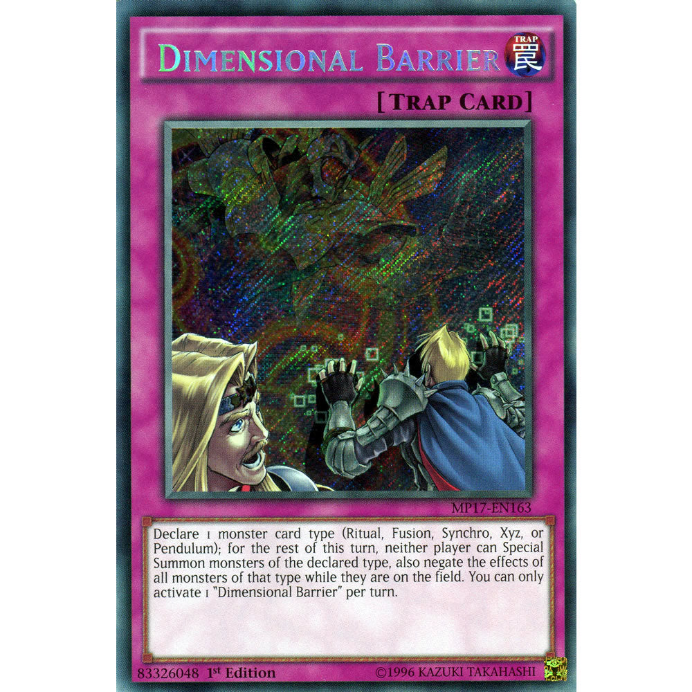 Dimensional Barrier MP17-EN163 Yu-Gi-Oh! Card from the Mega Tin 2017 Mega Pack Set