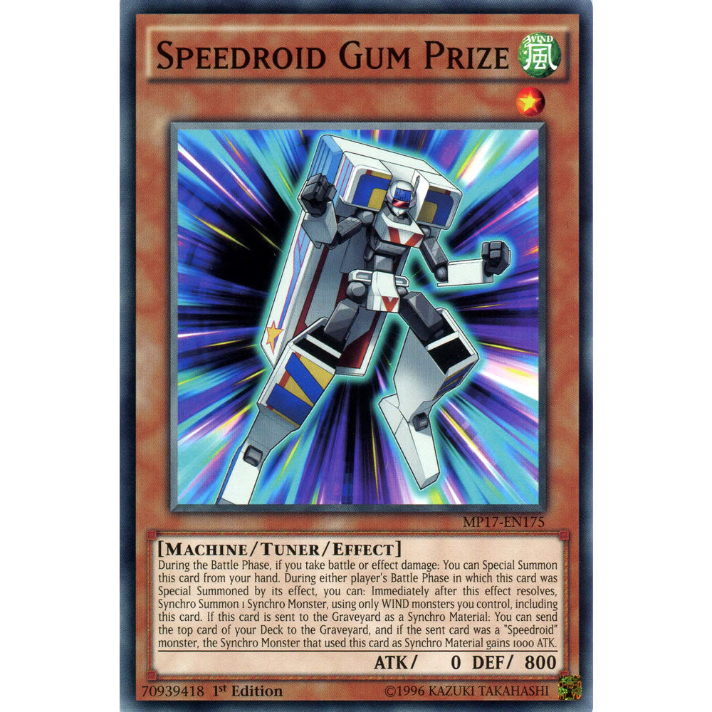 Speedroid Gum Prize MP17-EN175 Yu-Gi-Oh! Card from the Mega Tin 2017 Mega Pack Set