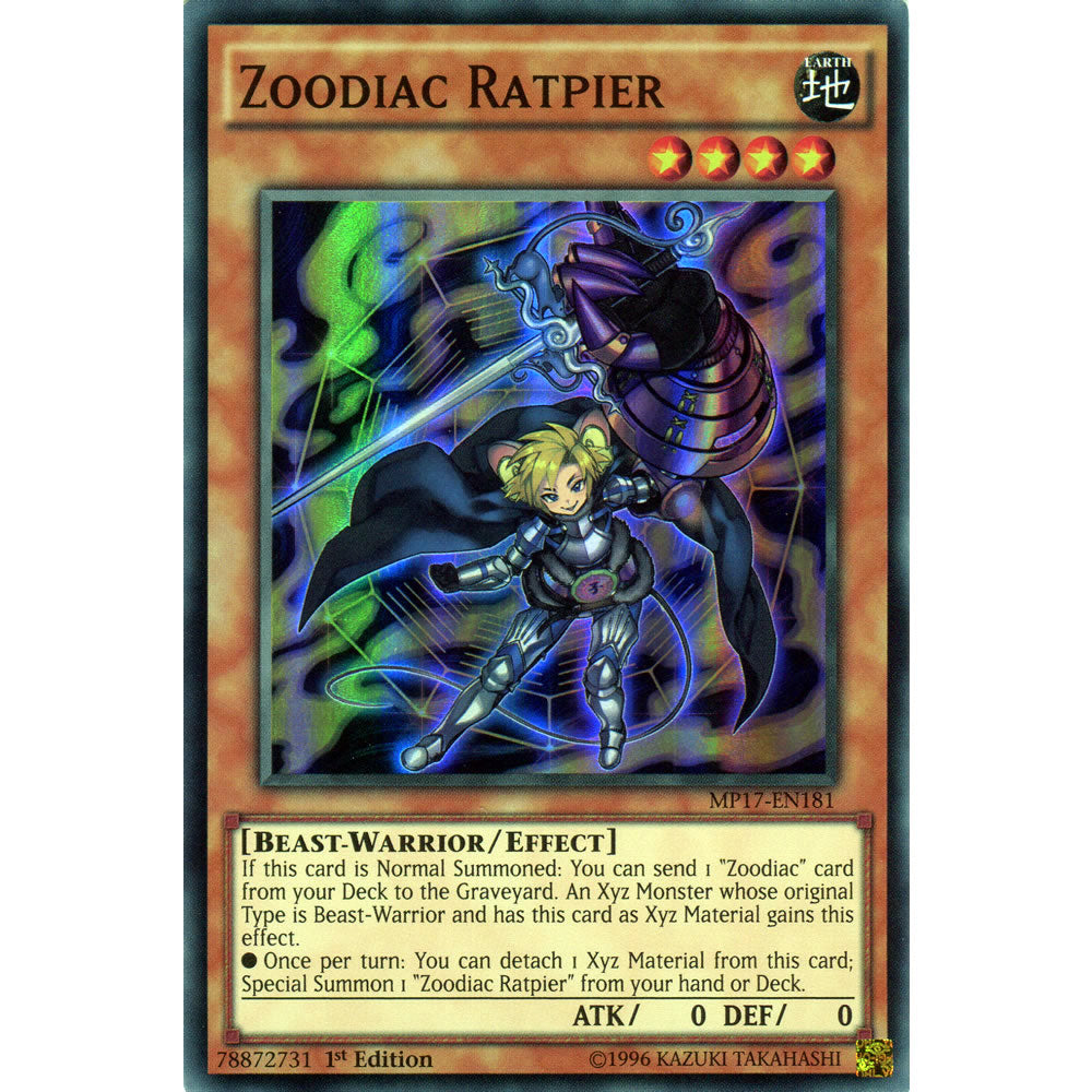 Zoodiac Ratpier MP17-EN181 Yu-Gi-Oh! Card from the Mega Tin 2017 Mega Pack Set