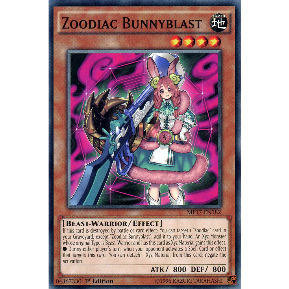 Zoodiac Bunnyblast MP17-EN182 Yu-Gi-Oh! Card from the Mega Tin 2017 Mega Pack Set