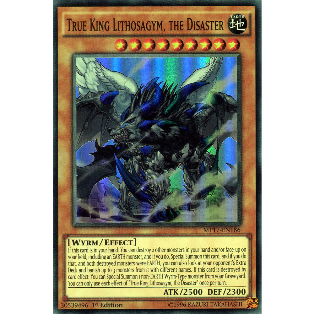 True King Lithosagym, the Disaster MP17-EN186 Yu-Gi-Oh! Card from the Mega Tin 2017 Mega Pack Set