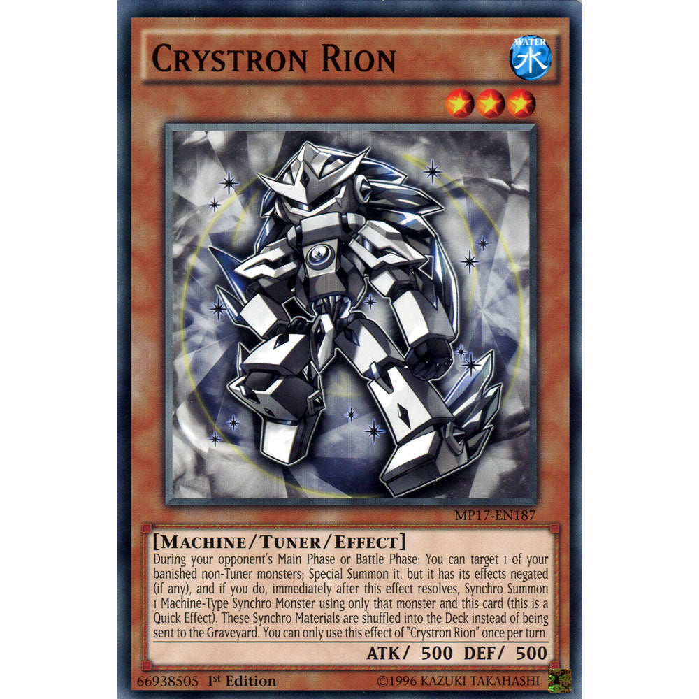 Crystron Rion MP17-EN187 Yu-Gi-Oh! Card from the Mega Tin 2017 Mega Pack Set