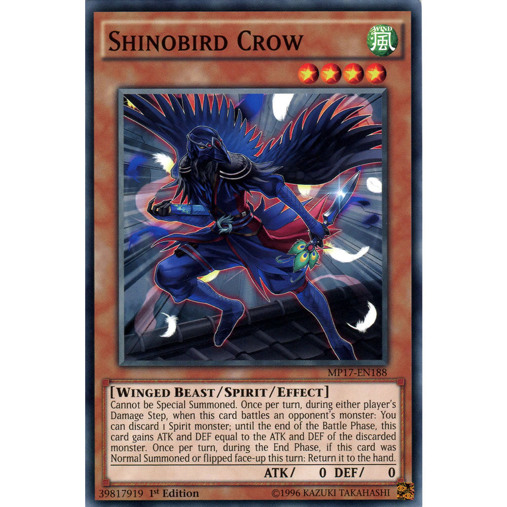 Shinobird Crow MP17-EN188 Yu-Gi-Oh! Card from the Mega Tin 2017 Mega Pack Set