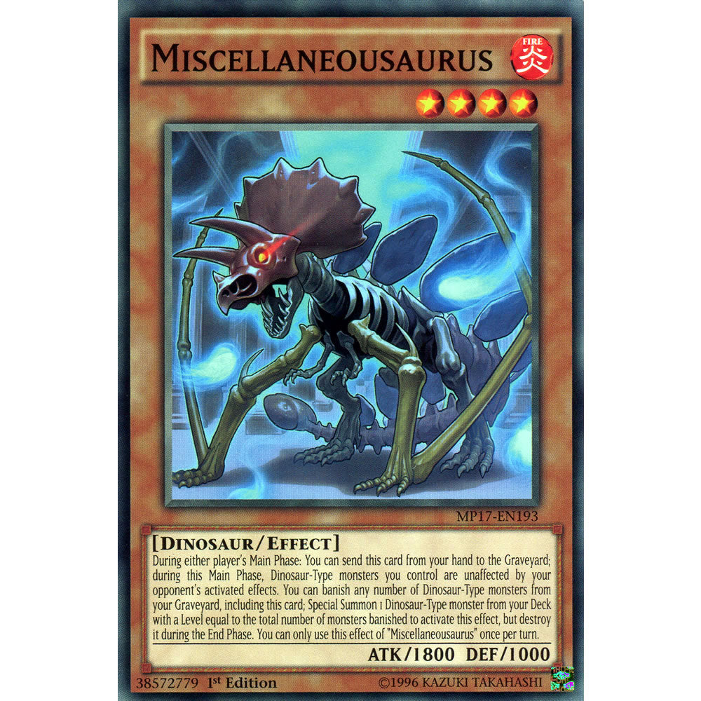 Miscellaneousaurus MP17-EN193 Yu-Gi-Oh! Card from the Mega Tin 2017 Mega Pack Set