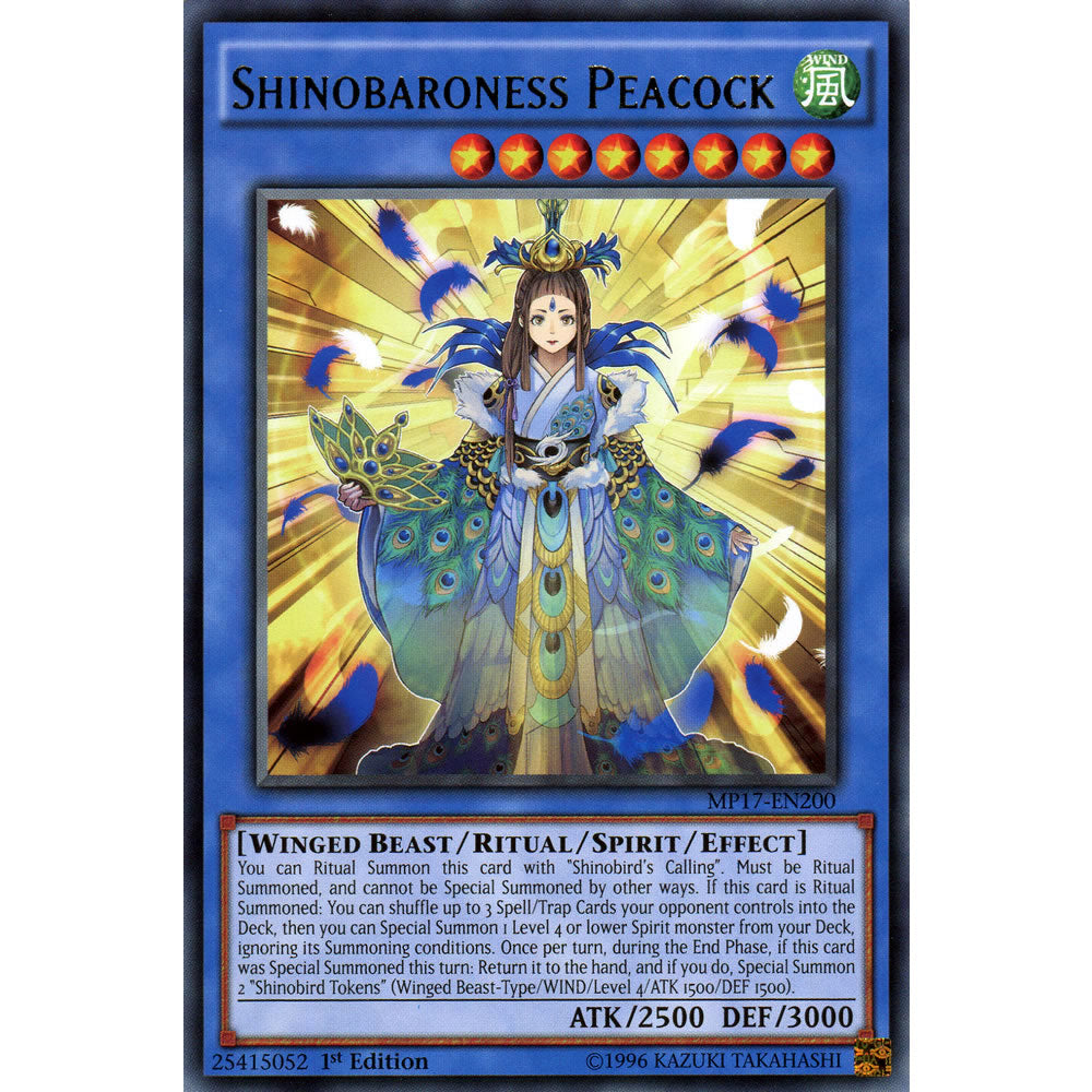 Shinobaroness Peacock MP17-EN200 Yu-Gi-Oh! Card from the Mega Tin 2017 Mega Pack Set