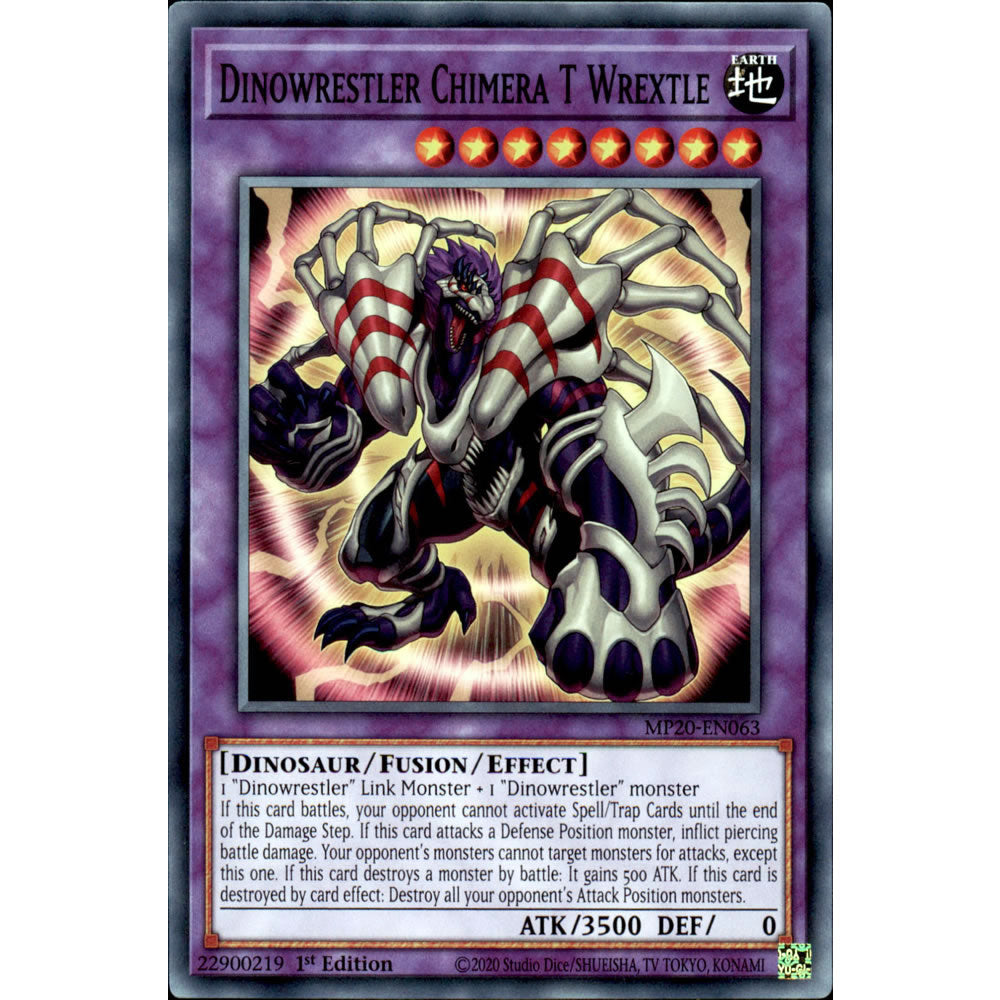 Dinowrestler Chimera T Wrextle MP20-EN063 Yu-Gi-Oh! Card from the Mega Tin 2020 Mega Pack Set