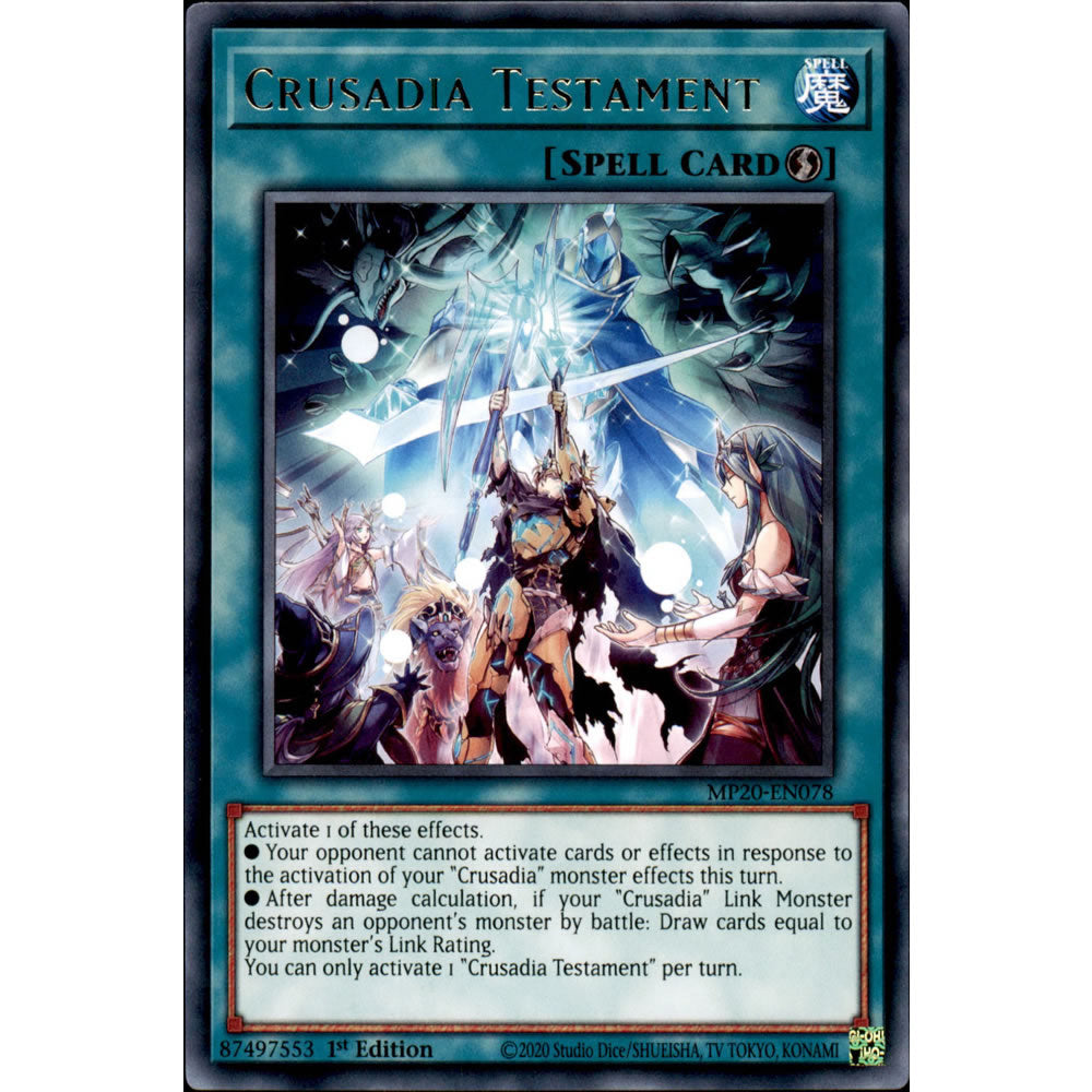 Crusadia Testament MP20-EN078 Yu-Gi-Oh! Card from the Mega Tin 2020 Mega Pack Set