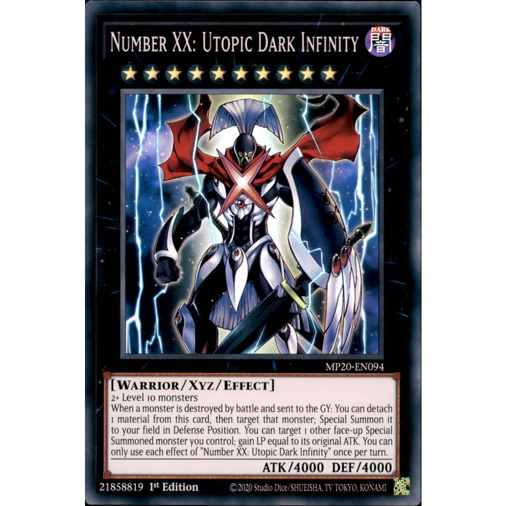 Number XX: Utopic Dark Infinity MP20-EN094 Yu-Gi-Oh! Card from the Mega Tin 2020 Mega Pack Set