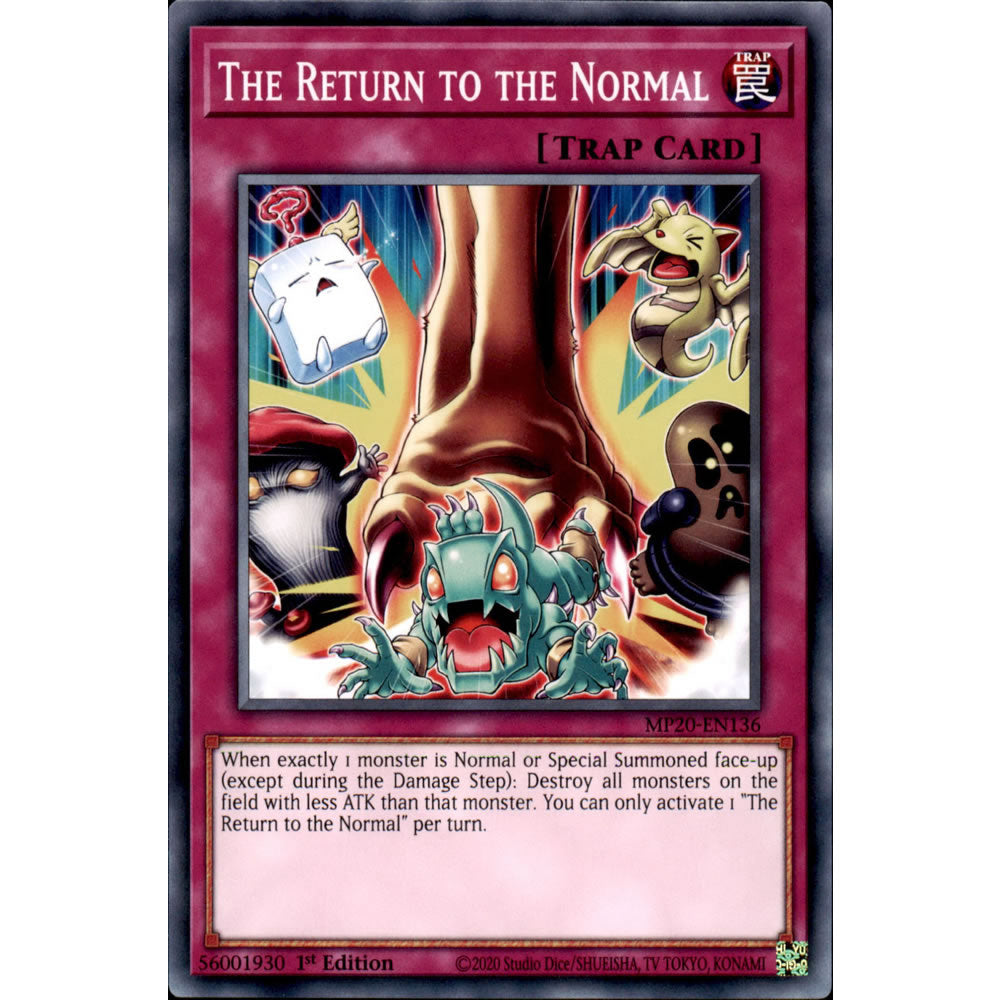 The Return to the Normal MP20-EN136 Yu-Gi-Oh! Card from the Mega Tin 2020 Mega Pack Set