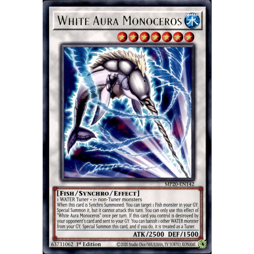 White Aura Monoceros MP20-EN142 Yu-Gi-Oh! Card from the Mega Tin 2020 Mega Pack Set