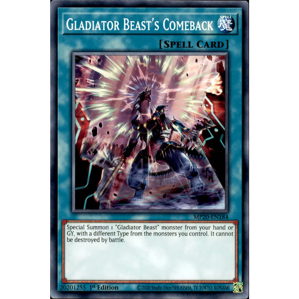 Gladiator Beast's Comeback MP20-EN184 Yu-Gi-Oh! Card from the Mega Tin 2020 Mega Pack Set