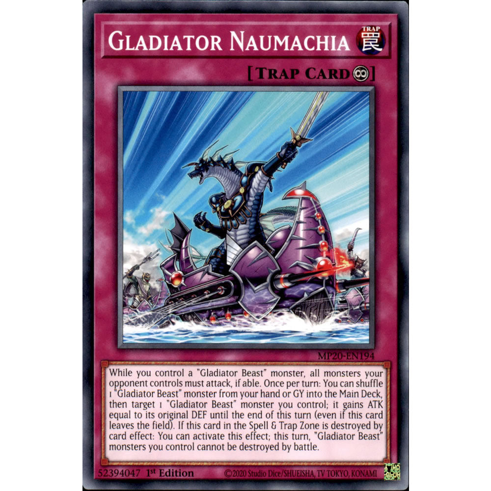 Gladiator Naumachia MP20-EN194 Yu-Gi-Oh! Card from the Mega Tin 2020 Mega Pack Set