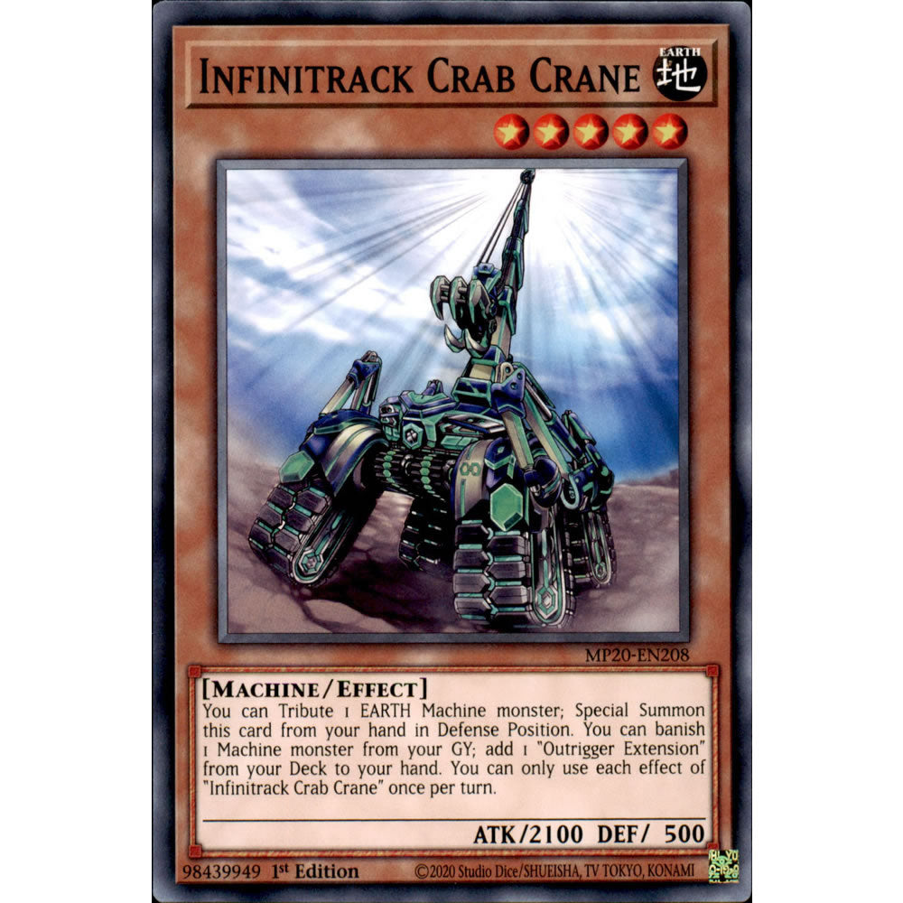 Infinitrack Crab Crane MP20-EN208 Yu-Gi-Oh! Card from the Mega Tin 2020 Mega Pack Set