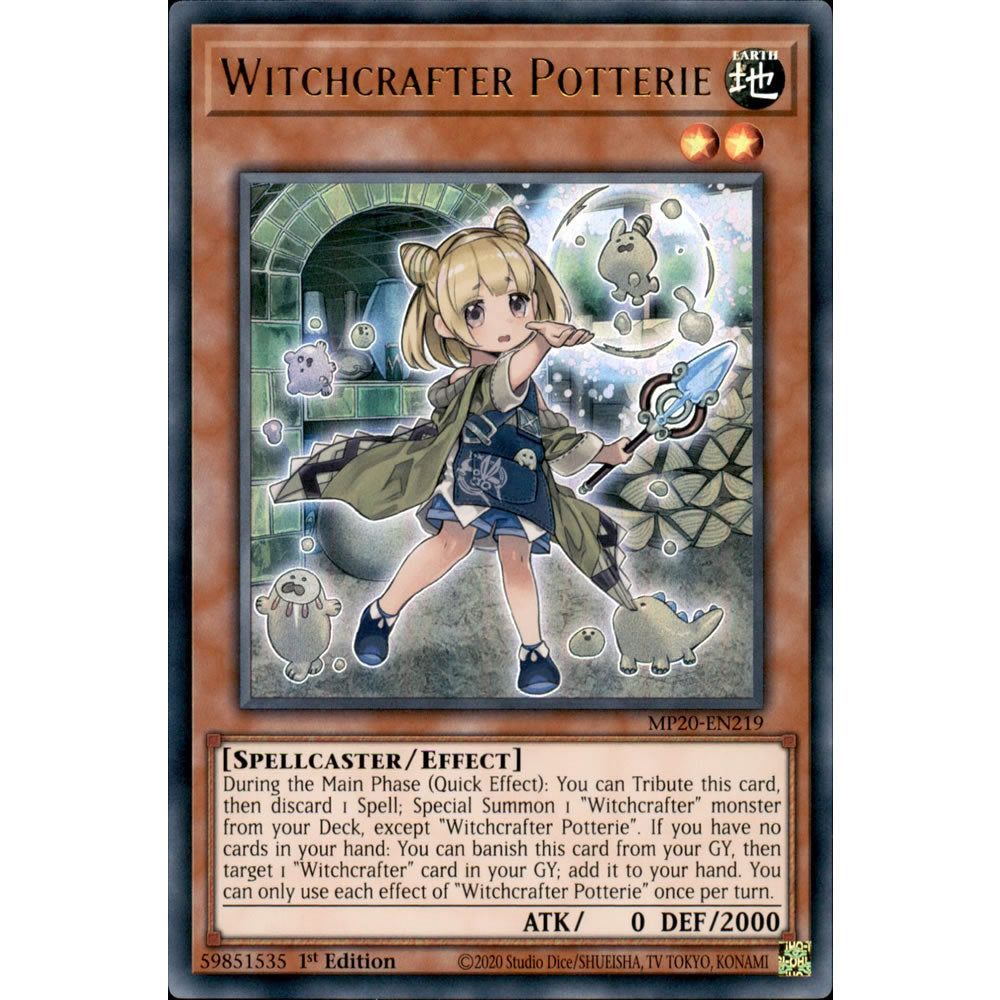 Witchcrafter Potterie MP20-EN219 Yu-Gi-Oh! Card from the Mega Tin 2020 Mega Pack Set