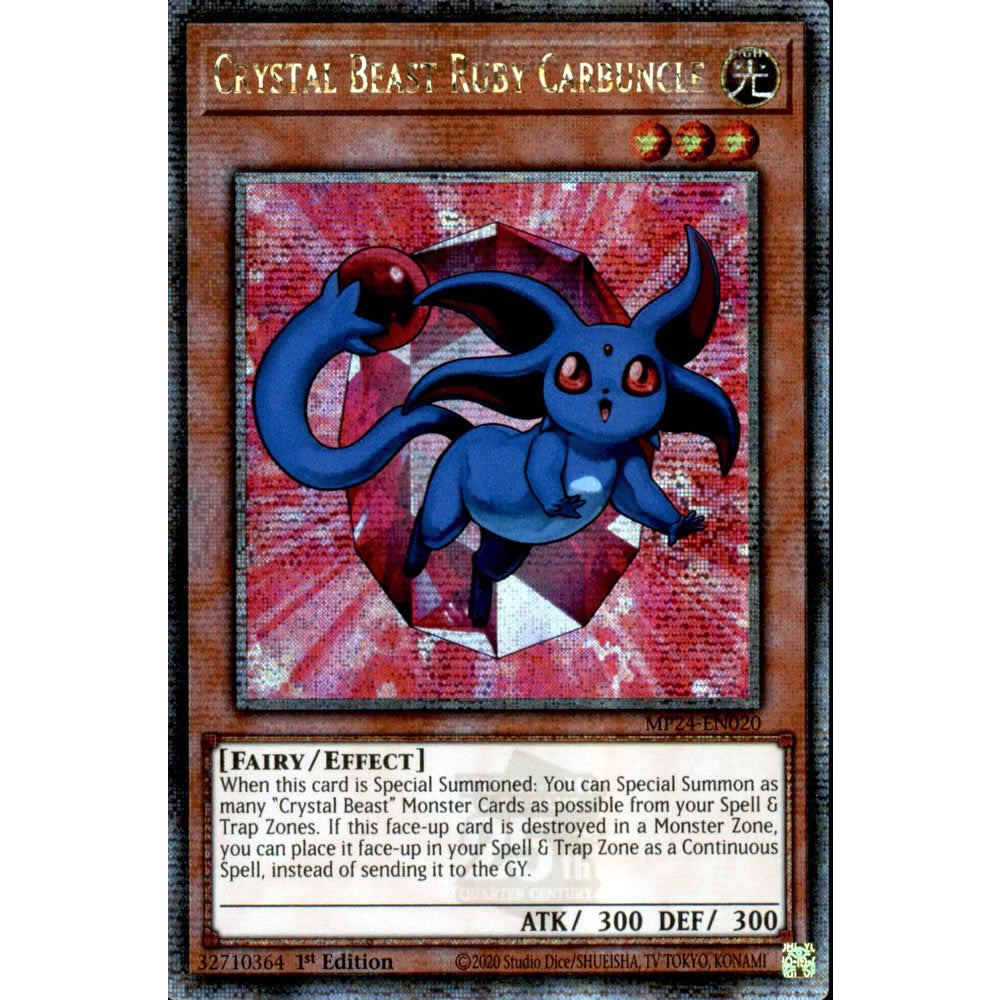 Crystal Beast Ruby Carbuncle MP24-EN020 Yu-Gi-Oh! Card from the Mega Tin 2024 Mega Pack Set