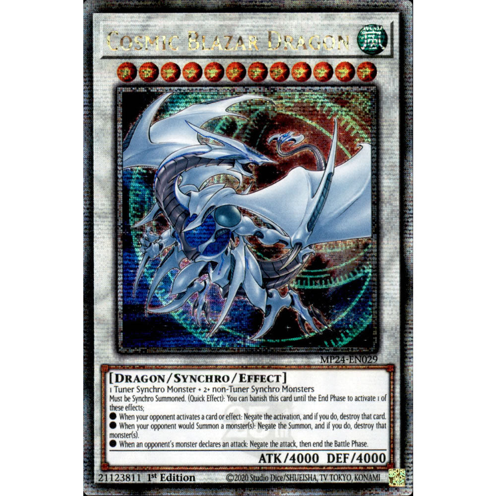 Cosmic Blazar Dragon MP24-EN029 Yu-Gi-Oh! Card from the Mega Tin 2024 Mega Pack Set