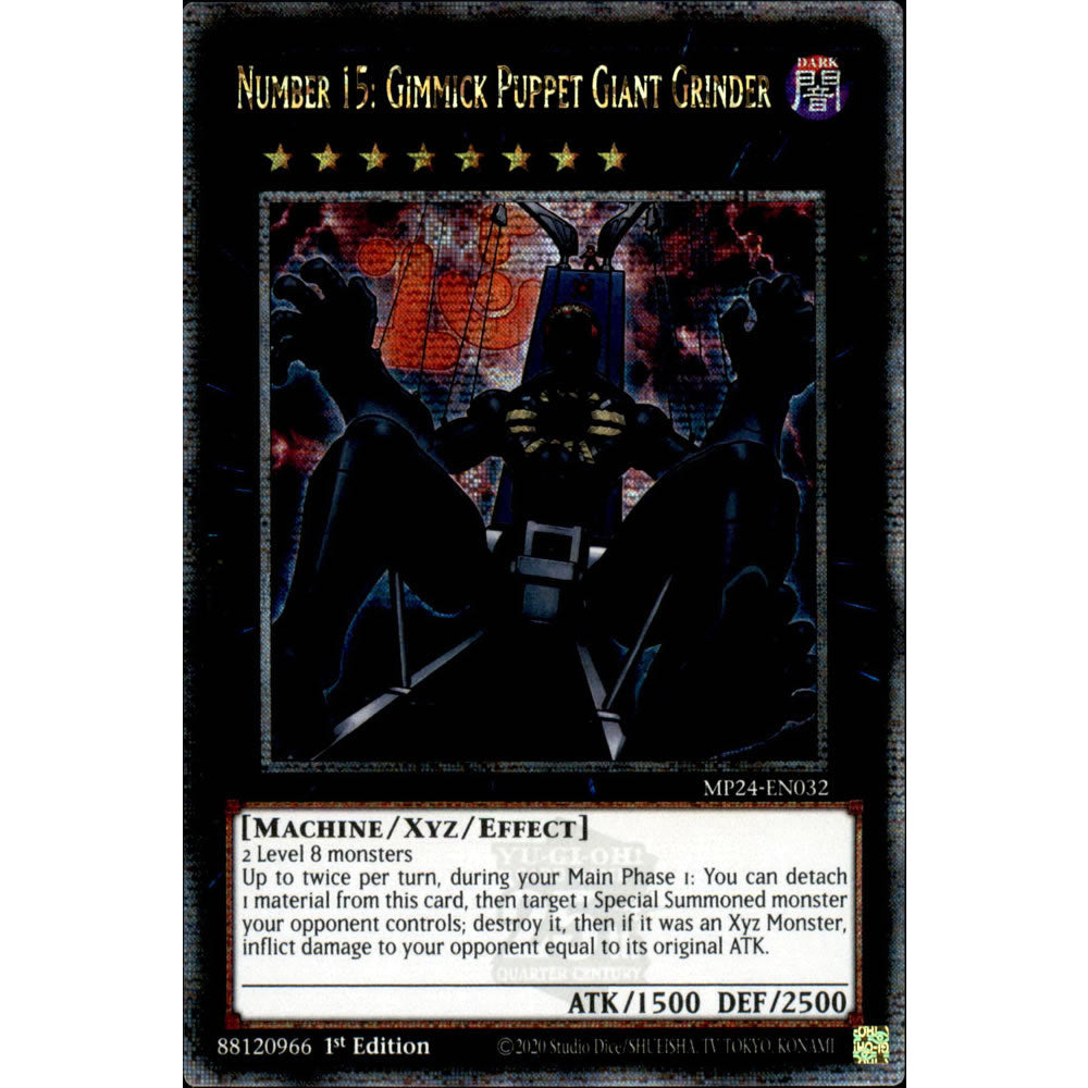 Number 15: Gimmick Puppet Giant Grinder MP24-EN032 Yu-Gi-Oh! Card from the Mega Tin 2024 Mega Pack Set