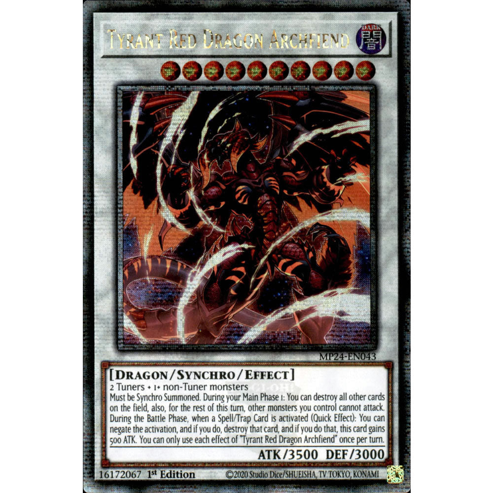 Tyrant Red Dragon Archfiend MP24-EN043 Yu-Gi-Oh! Card from the Mega Tin 2024 Mega Pack Set