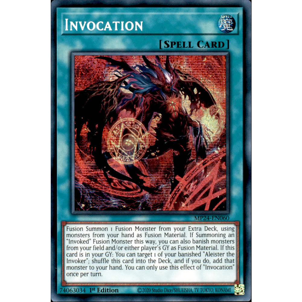 Invocation (alternate art) MP24-EN060 Yu-Gi-Oh! Card from the Mega Tin 2024 Mega Pack Set