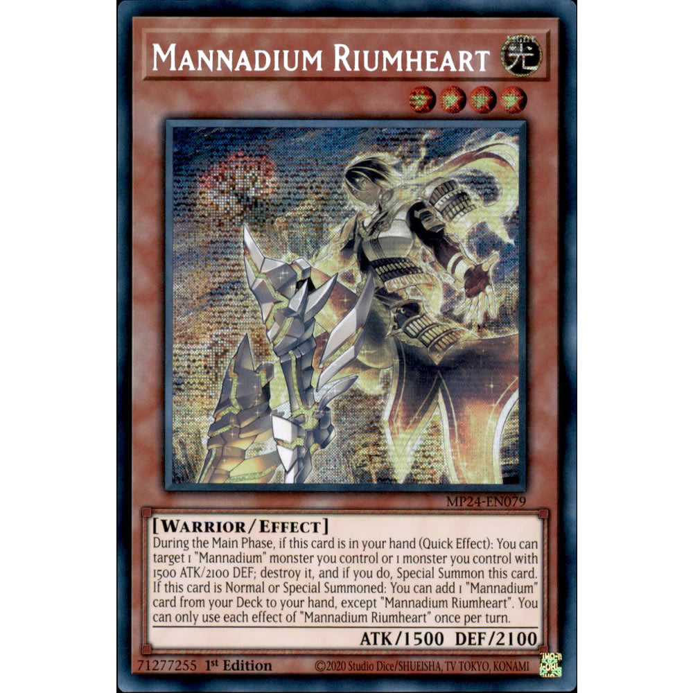 Mannadium Riumheart MP24-EN079 Yu-Gi-Oh! Card from the Mega Tin 2024 Mega Pack Set