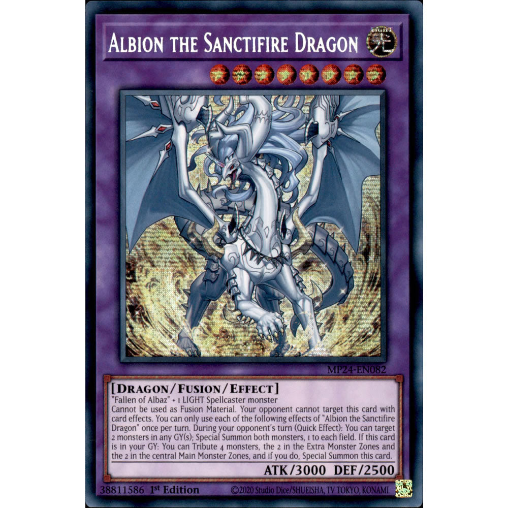 Albion the Sanctifire Dragon MP24-EN082 Yu-Gi-Oh! Card from the Mega Tin 2024 Mega Pack Set