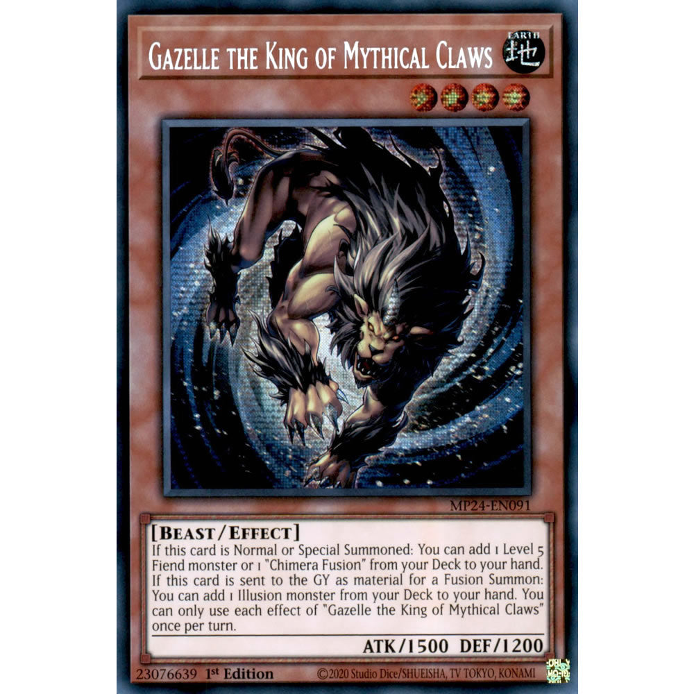 Gazelle the King of Mythical Claws MP24-EN091 Yu-Gi-Oh! Card from the Mega Tin 2024 Mega Pack Set