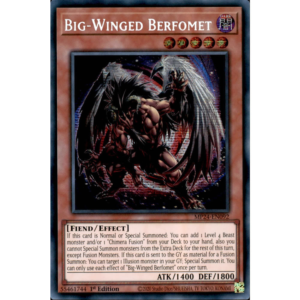 Big-Winged Berfomet MP24-EN092 Yu-Gi-Oh! Card from the Mega Tin 2024 Mega Pack Set