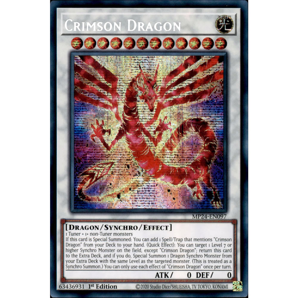 Crimson Dragon MP24-EN097 Yu-Gi-Oh! Card from the Mega Tin 2024 Mega Pack Set