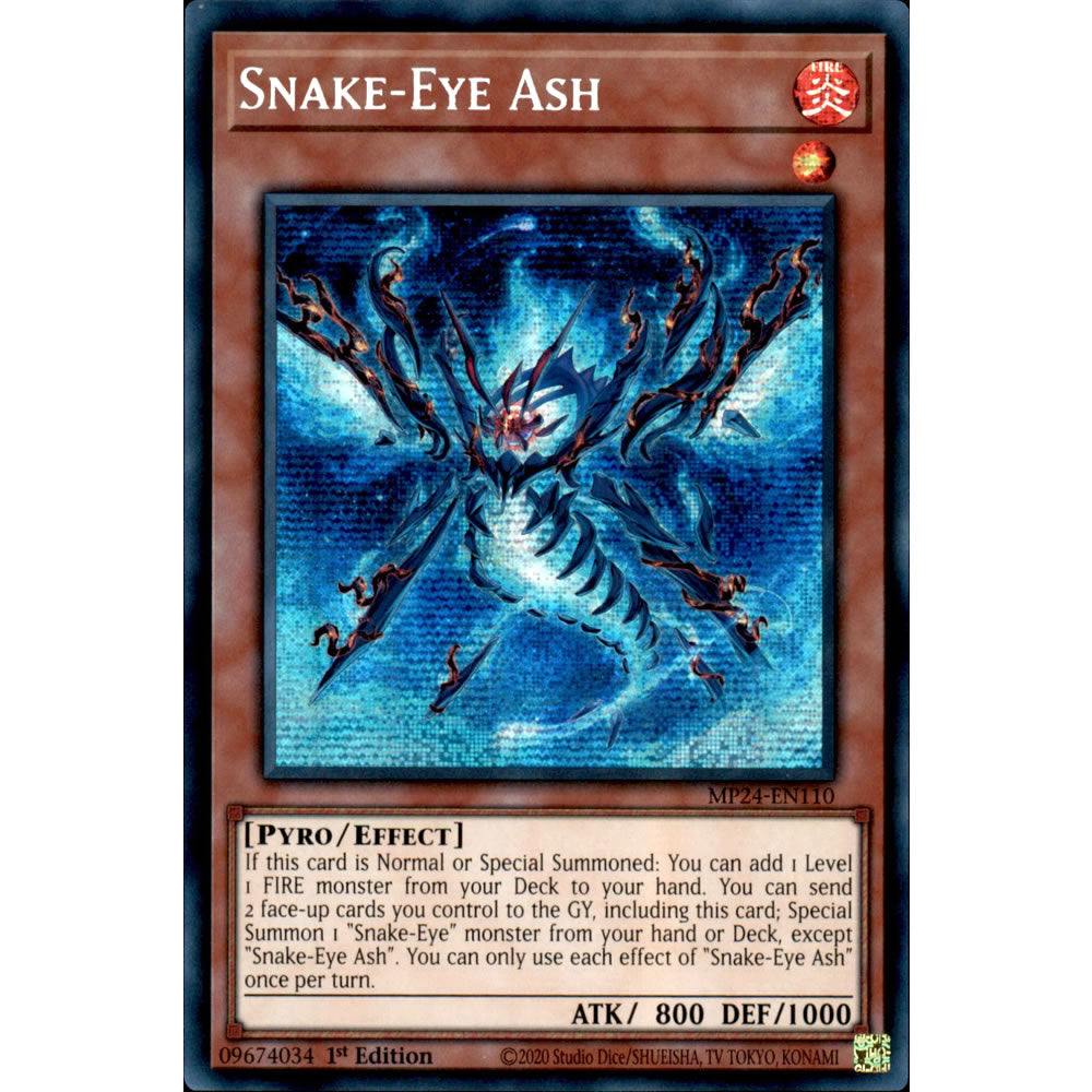 Snake-Eye Ash MP24-EN110 Yu-Gi-Oh! Card from the Mega Tin 2024 Mega Pack Set