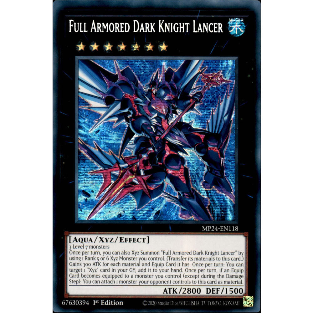 Full Armored Dark Knight Lancer MP24-EN118 Yu-Gi-Oh! Card from the Mega Tin 2024 Mega Pack Set