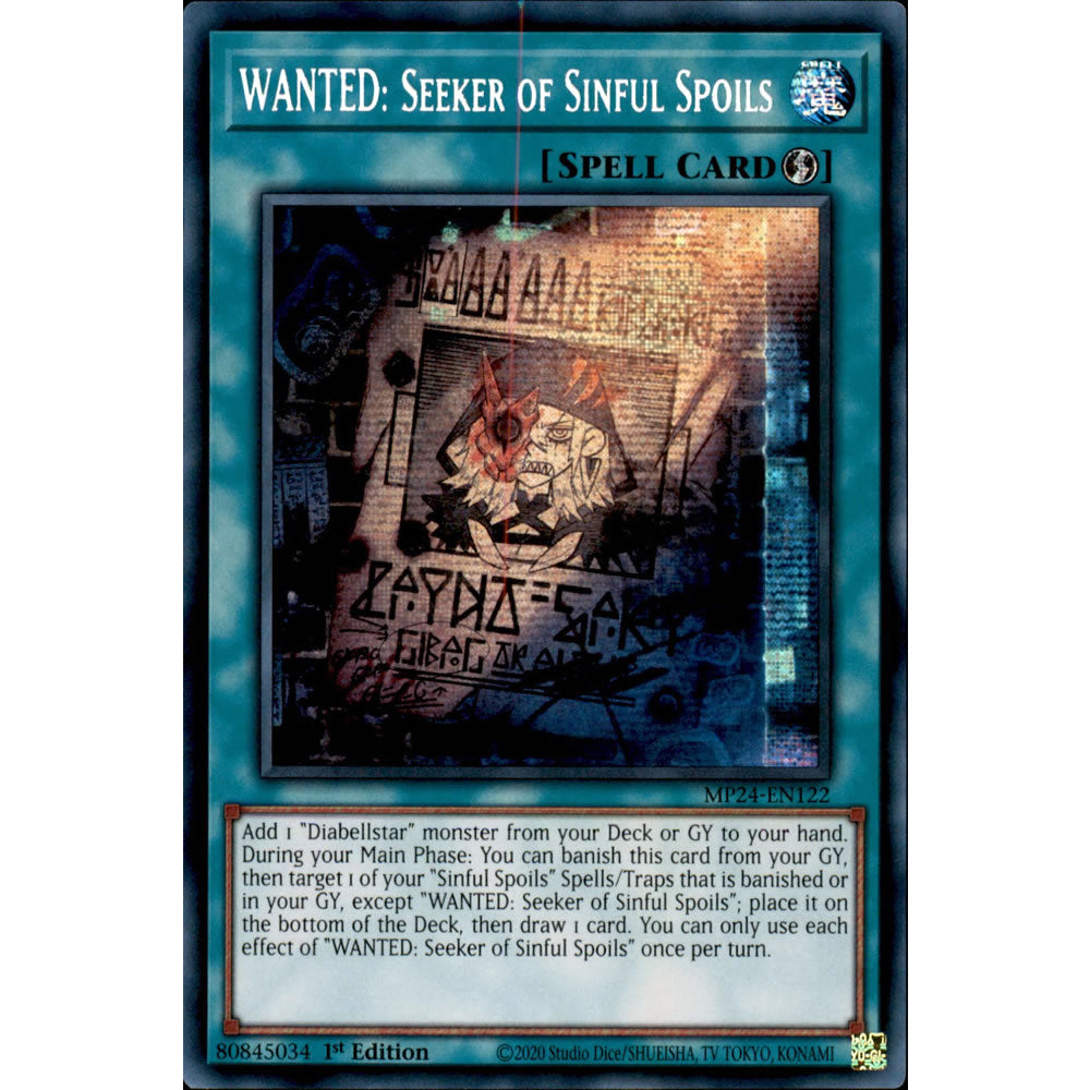 WANTED: Seeker of Sinful Spoils MP24-EN122 Yu-Gi-Oh! Card from the Mega Tin 2024 Mega Pack Set