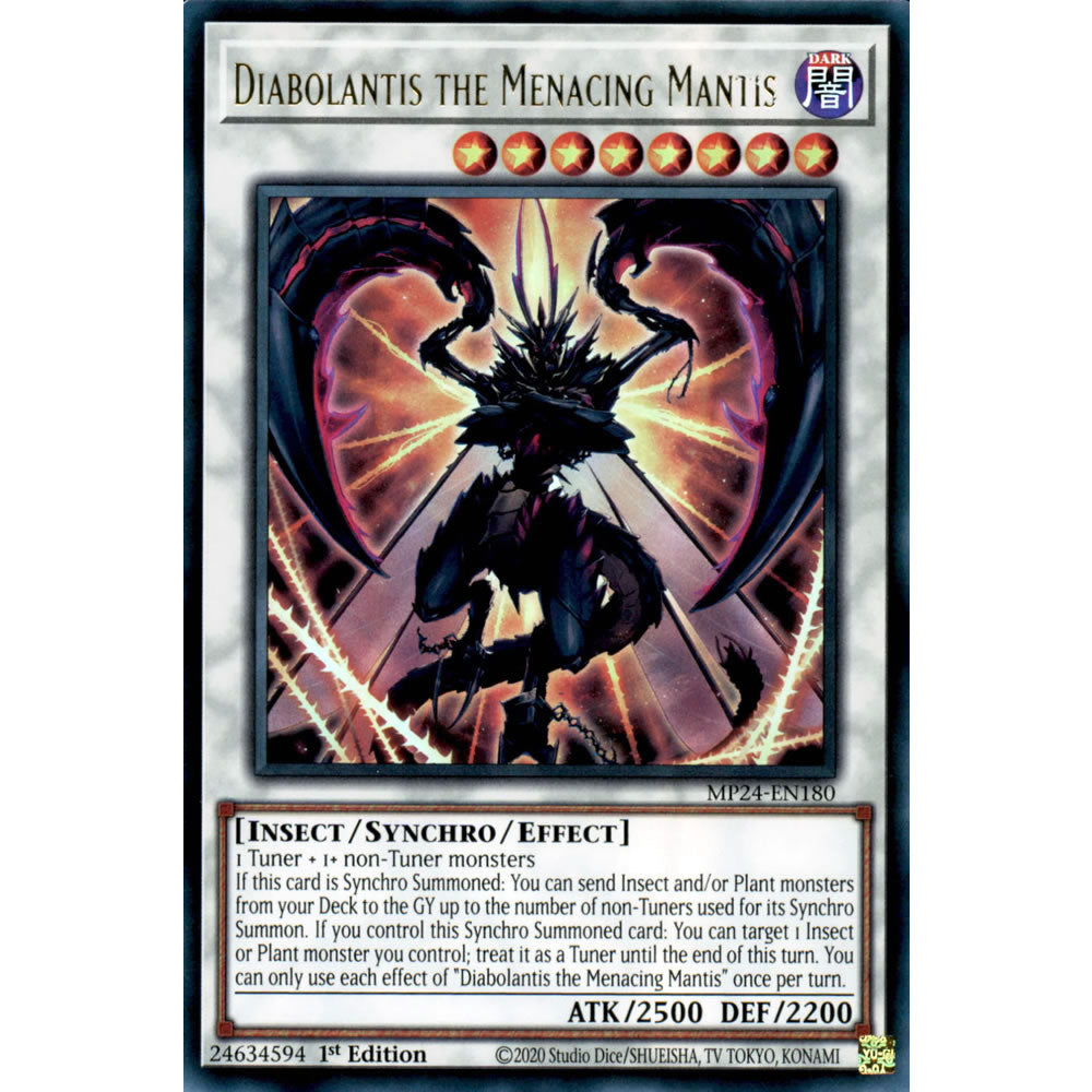 Diabolantis the Menacing Mantis MP24-EN180 Yu-Gi-Oh! Card from the Mega Tin 2024 Mega Pack Set