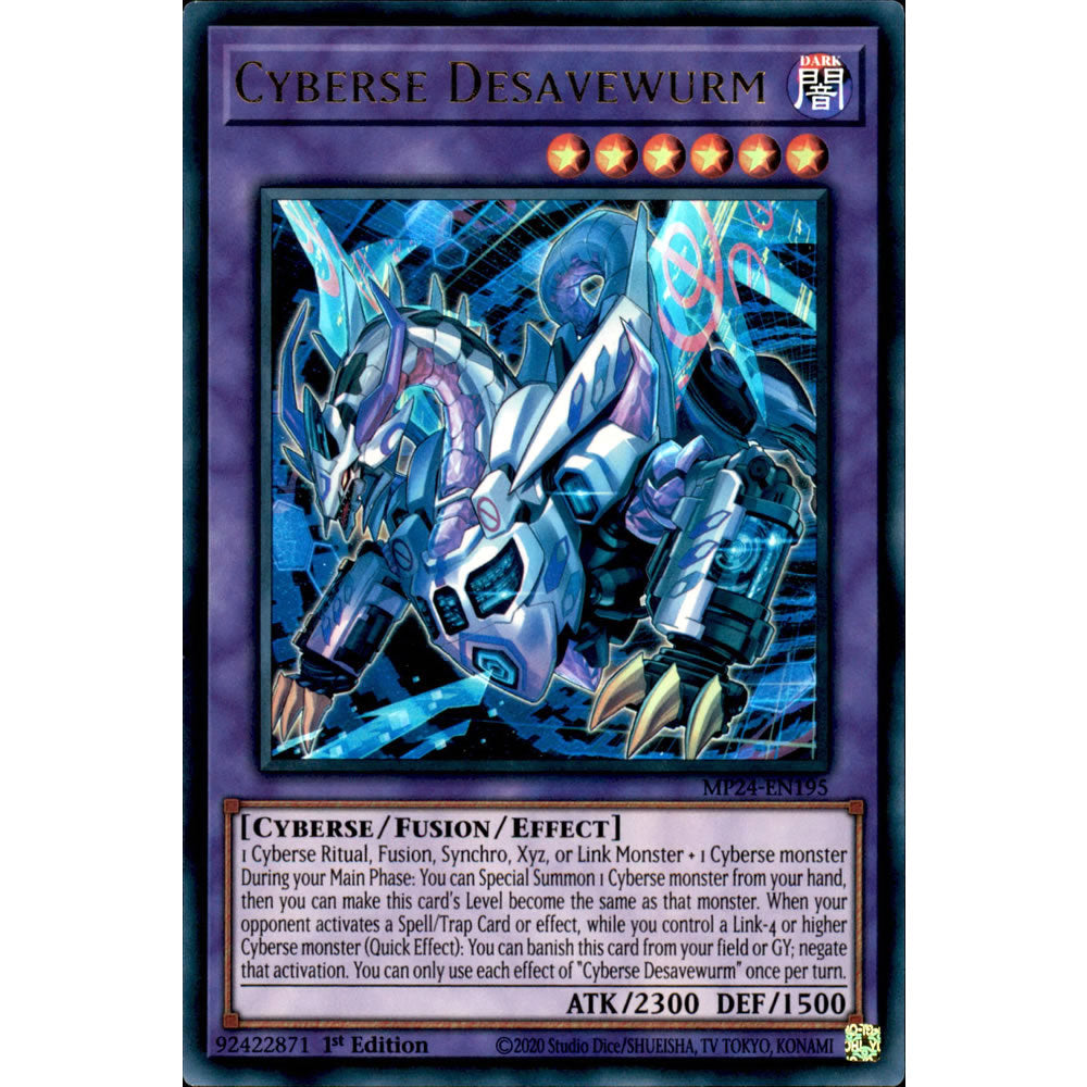 Cyberse Desavewurm MP24-EN195 Yu-Gi-Oh! Card from the Mega Tin 2024 Mega Pack Set