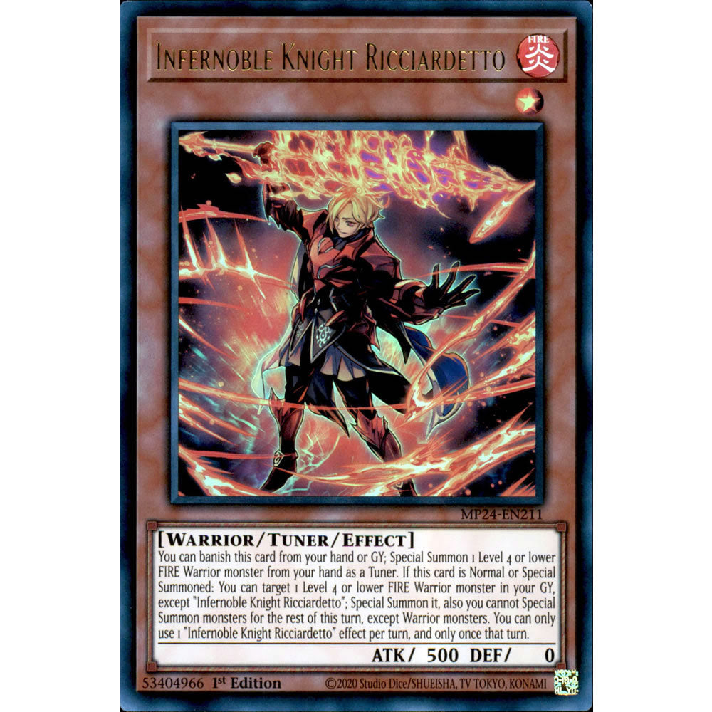 Infernoble Knight Ricciardetto MP24-EN211 Yu-Gi-Oh! Card from the Mega Tin 2024 Mega Pack Set