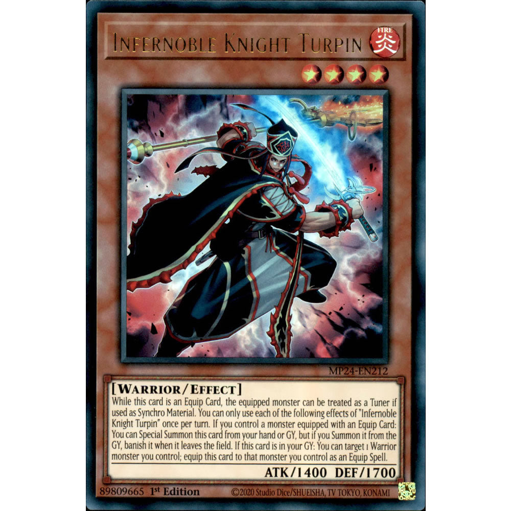 Infernoble Knight Turpin MP24-EN212 Yu-Gi-Oh! Card from the Mega Tin 2024 Mega Pack Set