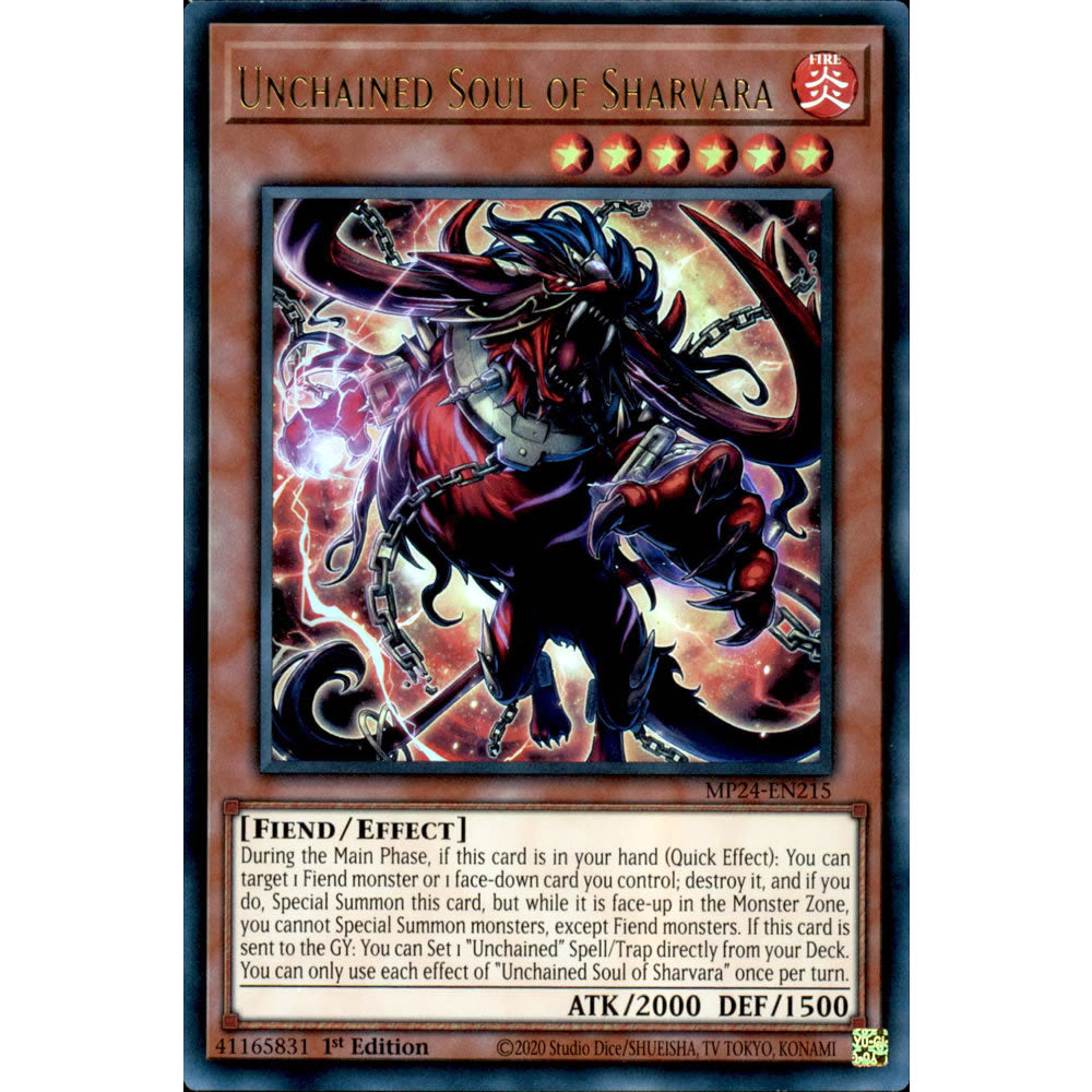 Unchained Soul of Sharvara MP24-EN215 Yu-Gi-Oh! Card from the Mega Tin 2024 Mega Pack Set