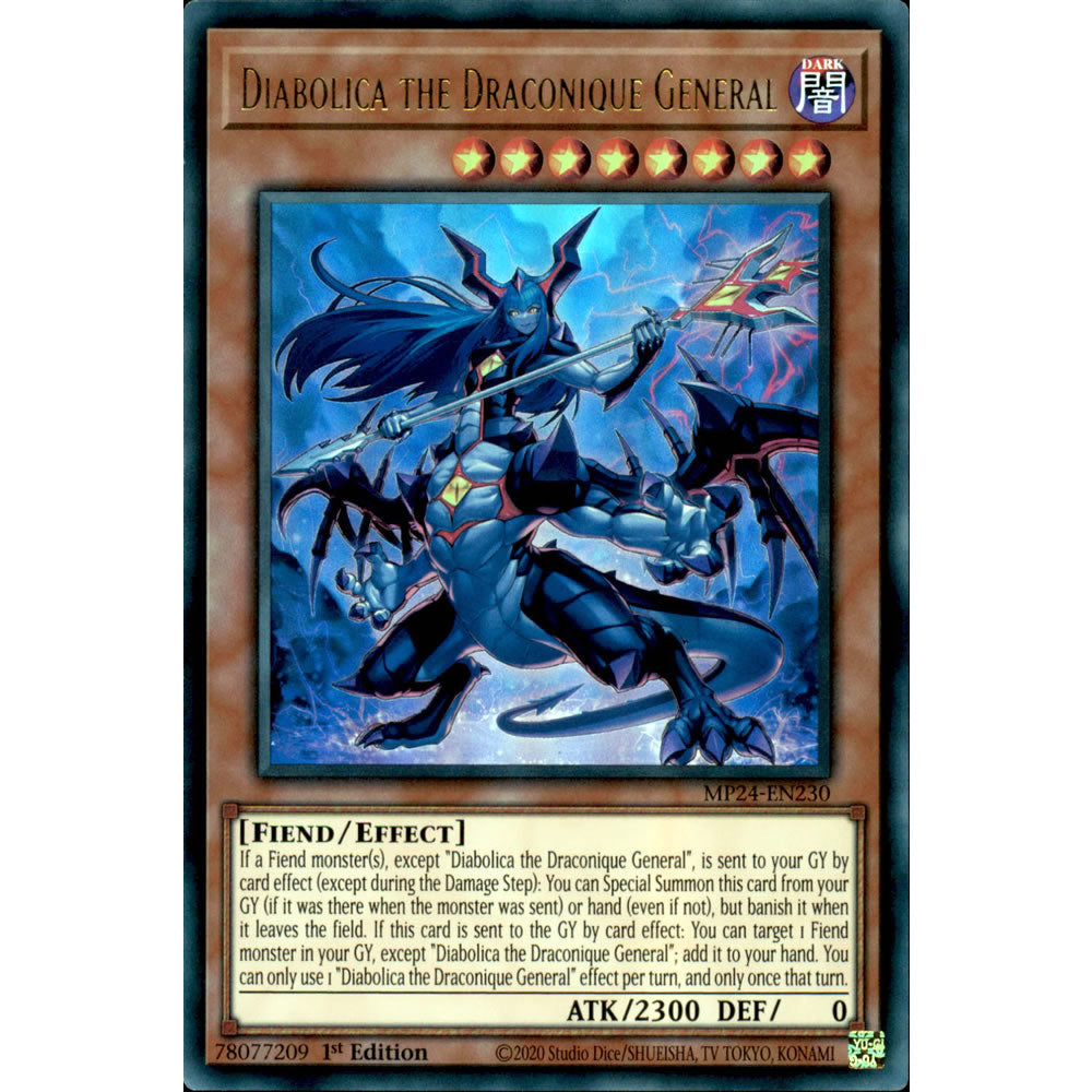 Diabolica the Draconique General MP24-EN230 Yu-Gi-Oh! Card from the Mega Tin 2024 Mega Pack Set