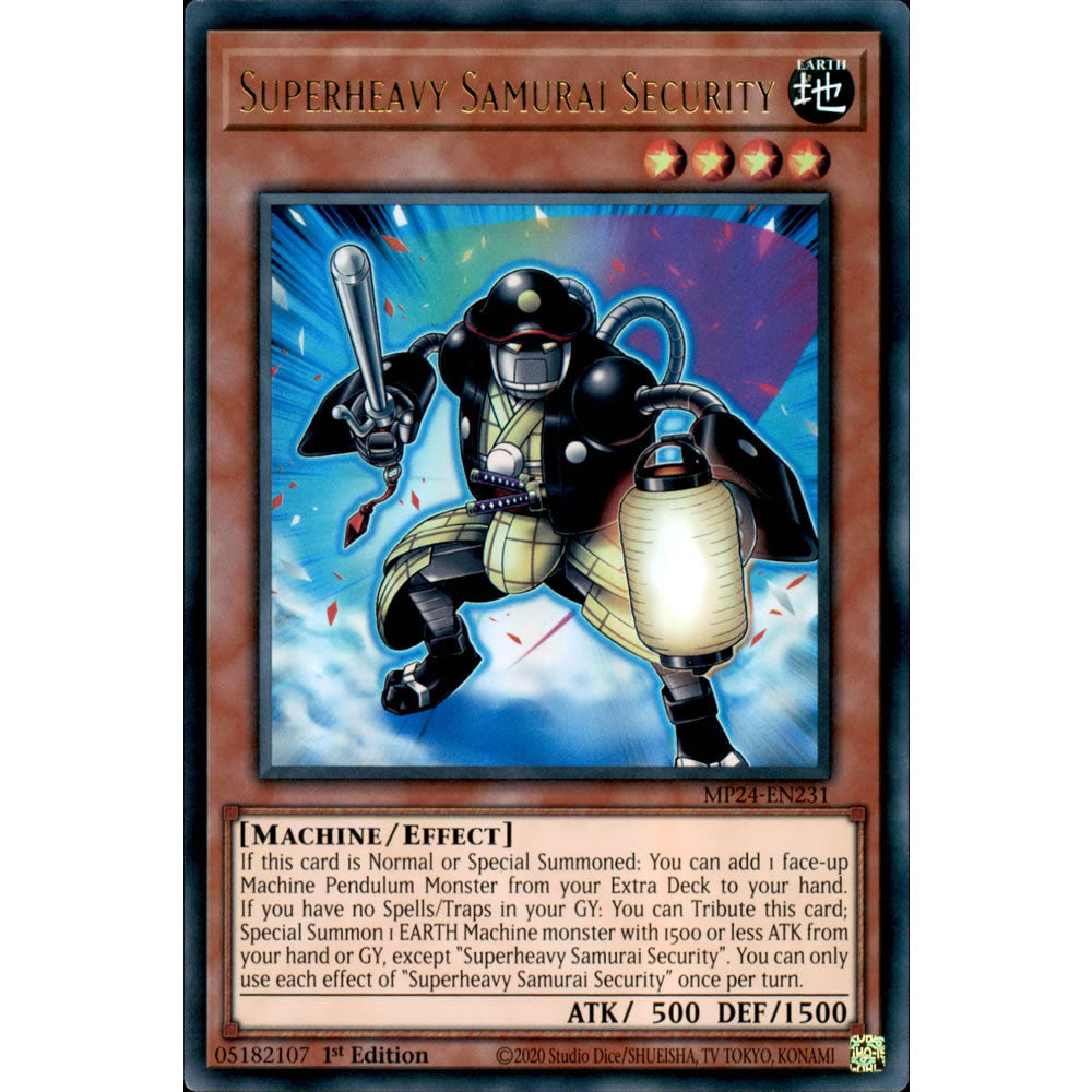 Superheavy Samurai Security MP24-EN231 Yu-Gi-Oh! Card from the Mega Tin 2024 Mega Pack Set