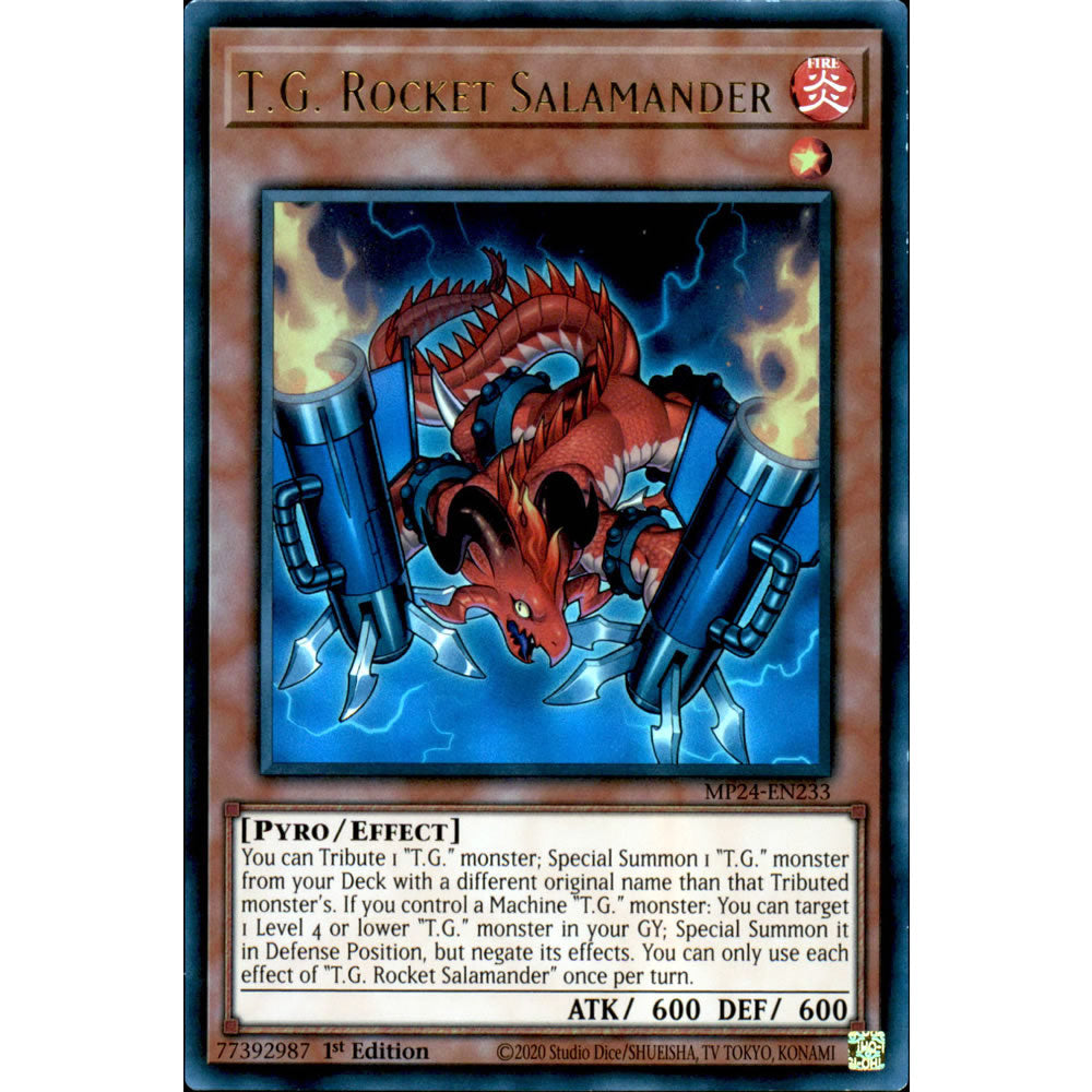 T.G. Rocket Salamander MP24-EN233 Yu-Gi-Oh! Card from the Mega Tin 2024 Mega Pack Set