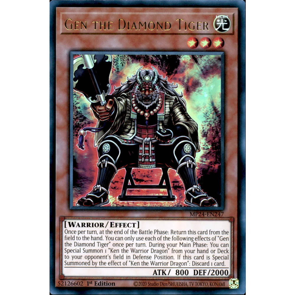 Gen the Diamond Tiger MP24-EN247 Yu-Gi-Oh! Card from the Mega Tin 2024 Mega Pack Set