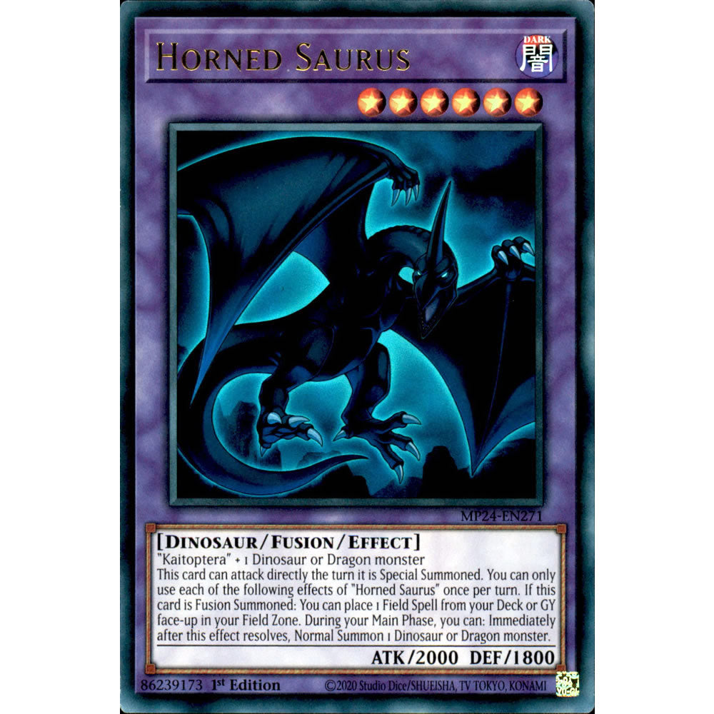 Horned Saurus MP24-EN271 Yu-Gi-Oh! Card from the Mega Tin 2024 Mega Pack Set