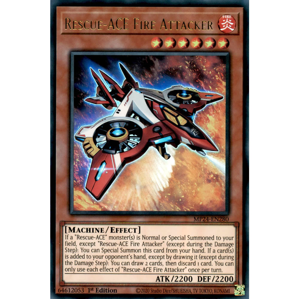 Rescue-ACE Fire Attacker MP24-EN280 Yu-Gi-Oh! Card from the Mega Tin 2024 Mega Pack Set