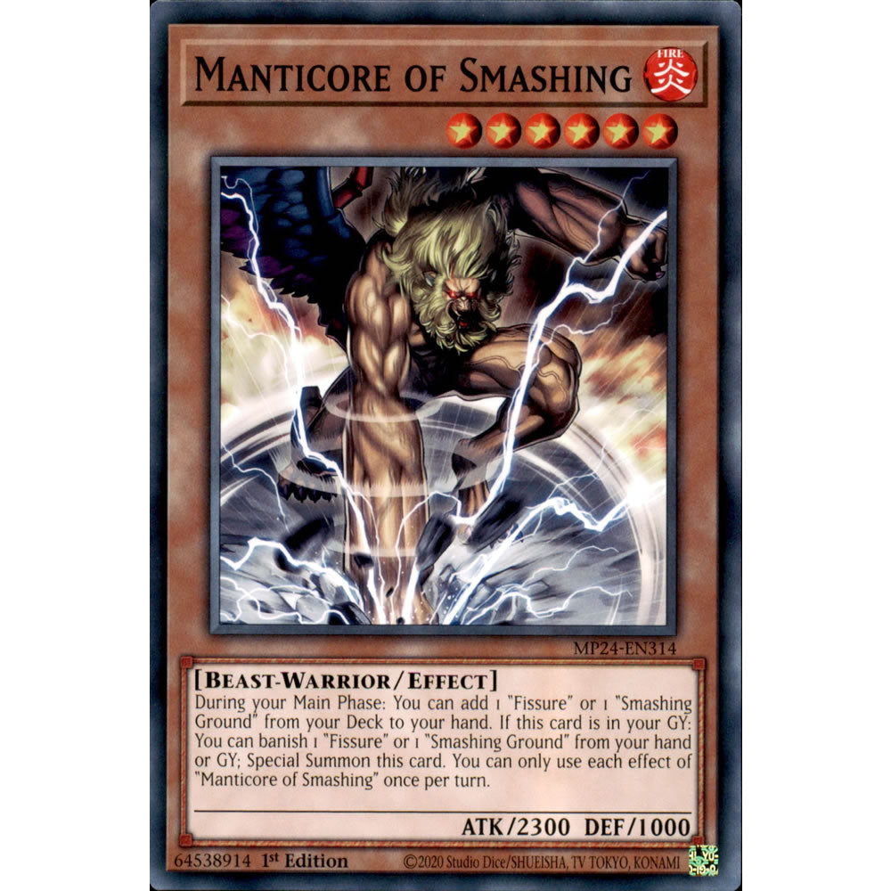 Manticore of Smashing MP24-EN314 Yu-Gi-Oh! Card from the Mega Tin 2024 Mega Pack Set