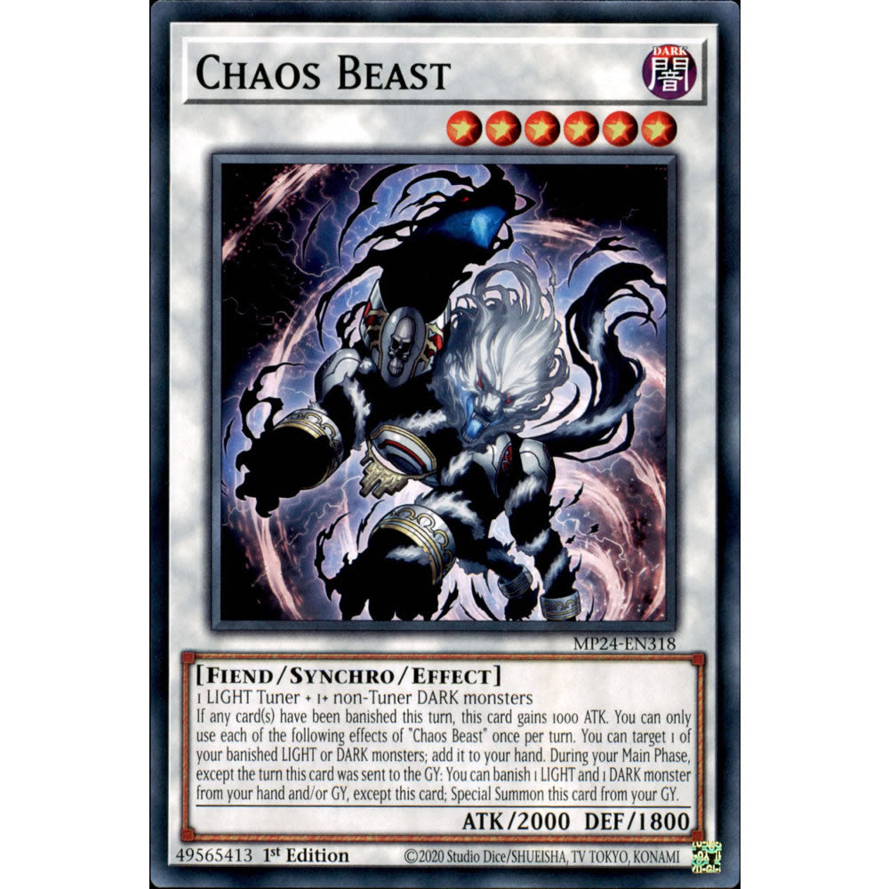 Chaos Beast MP24-EN318 Yu-Gi-Oh! Card from the Mega Tin 2024 Mega Pack Set