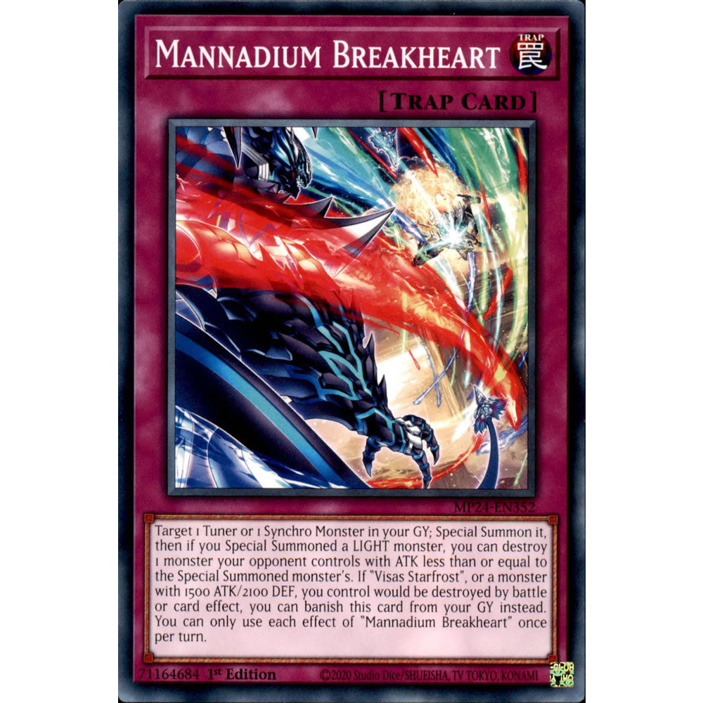 Mannadium Breakheart MP24-EN352 Yu-Gi-Oh! Card from the Mega Tin 2024 Mega Pack Set