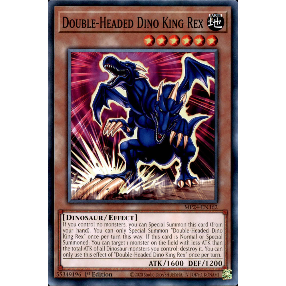 Double-Headed Dino King Rex MP24-EN362 Yu-Gi-Oh! Card from the Mega Tin 2024 Mega Pack Set