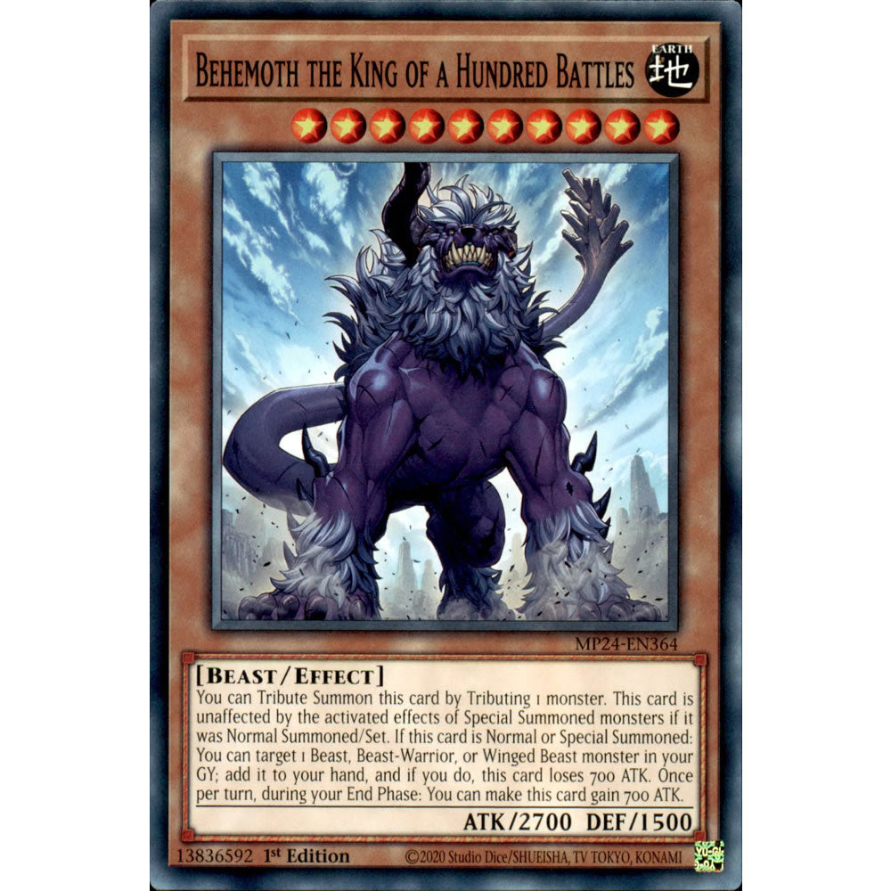 Behemoth the King of a Hundred Battles MP24-EN364 Yu-Gi-Oh! Card from the Mega Tin 2024 Mega Pack Set