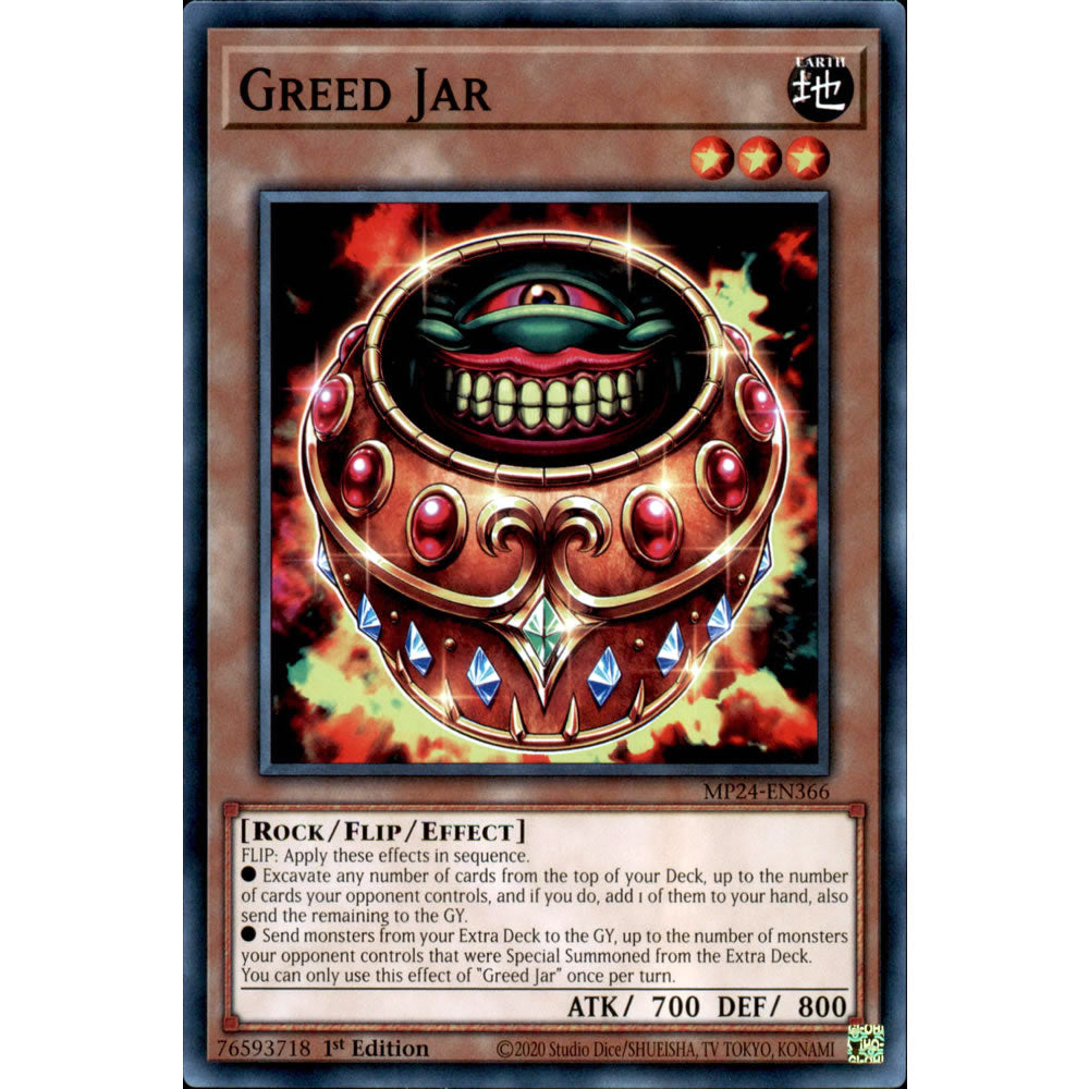 Greed Jar MP24-EN366 Yu-Gi-Oh! Card from the Mega Tin 2024 Mega Pack Set