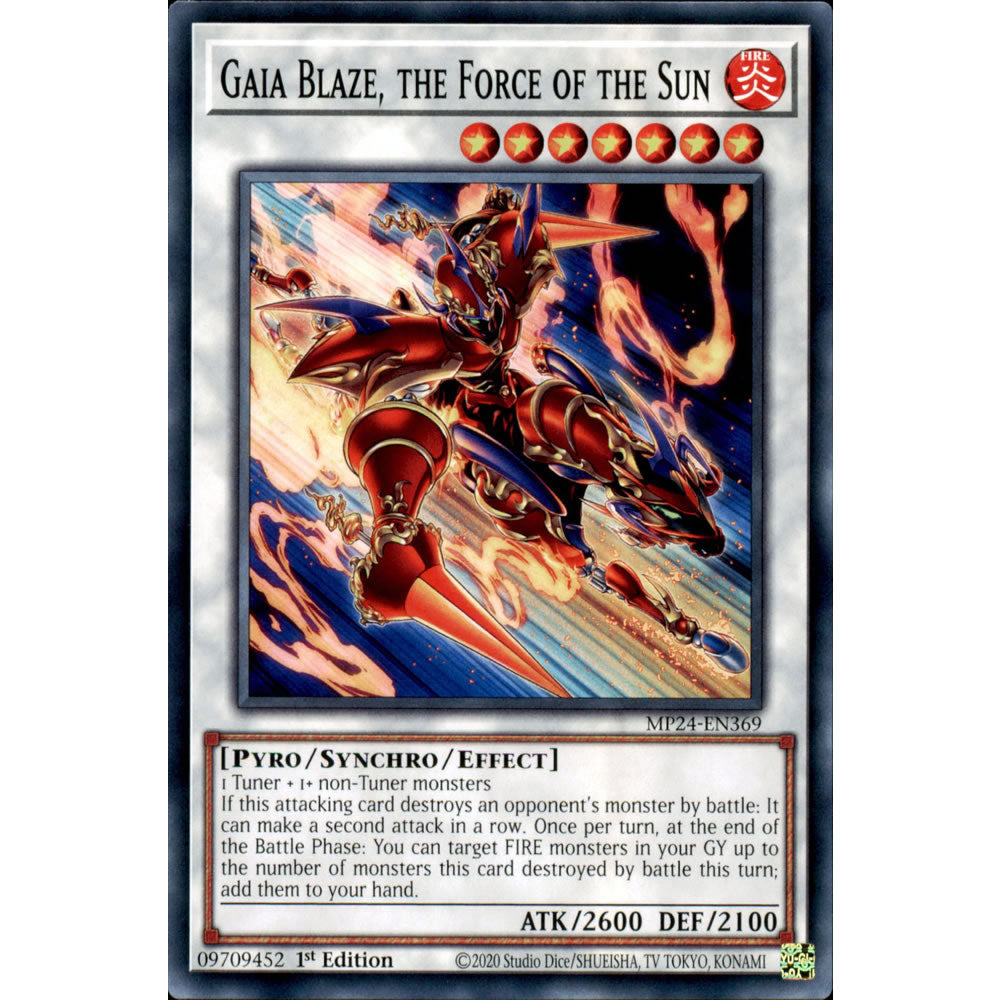 Gaia Blaze, the Force of the Sun MP24-EN369 Yu-Gi-Oh! Card from the Mega Tin 2024 Mega Pack Set